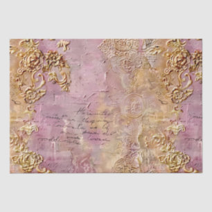 Papel De Seda Rom Rococo Dusty Rosa Antiguidade Romântico