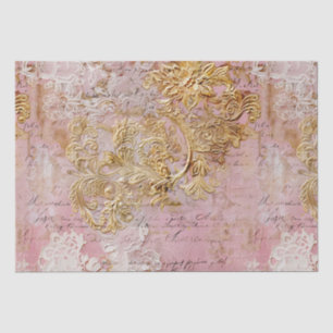 Papel De Seda Rom Rococo Dusty Rosa Antiguidade Romântico