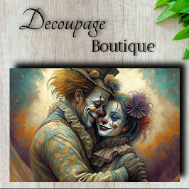 Papel De Seda Romance de Palhaço de Circo Decoupage
