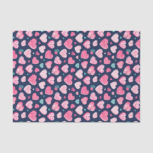 Papel De Seda Romance do Coração Rosa Padrão Dia dos Namorados