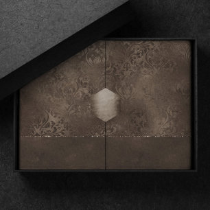 Papel De Seda Romance em Bronze à meia-noite   Satinge Damask