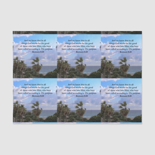PAPEL DE SEDA ROMANOS INSPIRANTES 8:28 (Frente )