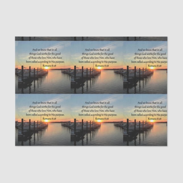 PAPEL DE SEDA ROMANS 8:28 SUNSET PHOTO DESIGN (Frente )