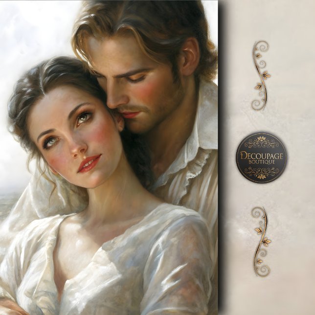 Papel De Seda Romantic Lovers Gentle Embrace Decoupage (Romantic Lovers Gentle Embrace Decoupage Tissue Paper)