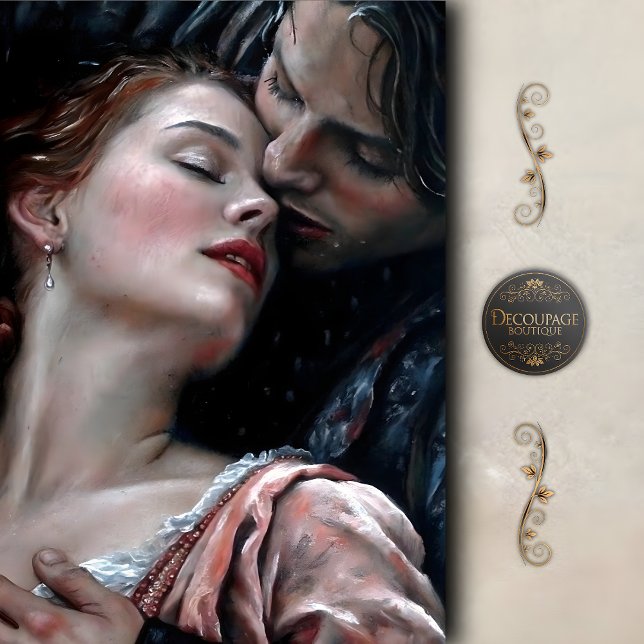 Papel De Seda Romantic Lovers Red Gown Decoupage (Romantic Lovers Red Gown Decoupage Tissue Paper)