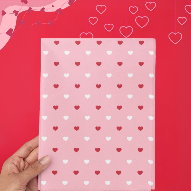 Papel De Seda Romântica Com Padrões De Amor (Romantic Heart-Patterned Love-Themed Tissue Paper)