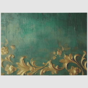 Papel De Seda Romântico Antiquado Série Esmeralda e Design Doura