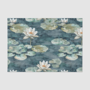 Papel De Seda Romântico Lago Lírio Flor de Lótus Floral Chá de N