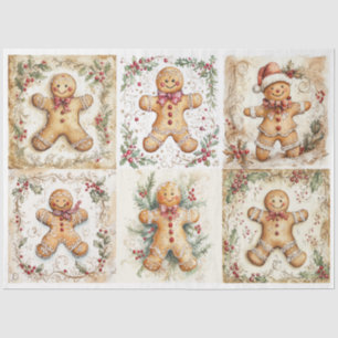 Papel De Seda Rondas de Pão de Gengibre de Natal