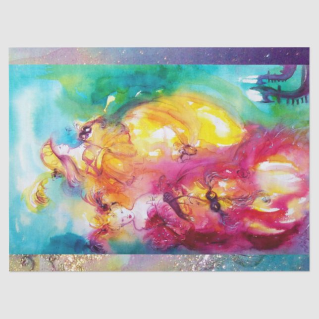 Papel De Seda RONDO IN LAGOON, Senhoras em Veneza Mascarada (Frente )