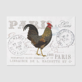 Papel De Seda Rooster Bird Farmhouse - Arte Francesa - Discussão