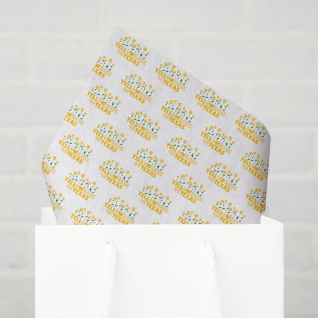 Papel De Seda Rosa Amarela do Jardim do Texas (Sacola de presentes)