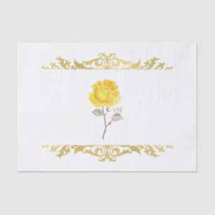 Papel De Seda Rosa Amarela e Festa de aniversário Dourada Elegan