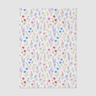 Papel De Seda Rosa Azul Salmão Lavanda Pastel Flor Silvestre