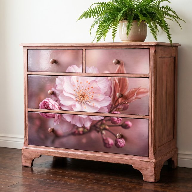 Papel De Seda Rosa Bege Malva Dupla Flor de Sakura (Criador carregado)
