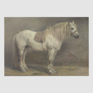 Papel De Seda Rosa Bonheur Cavalos de Cinza em Estável