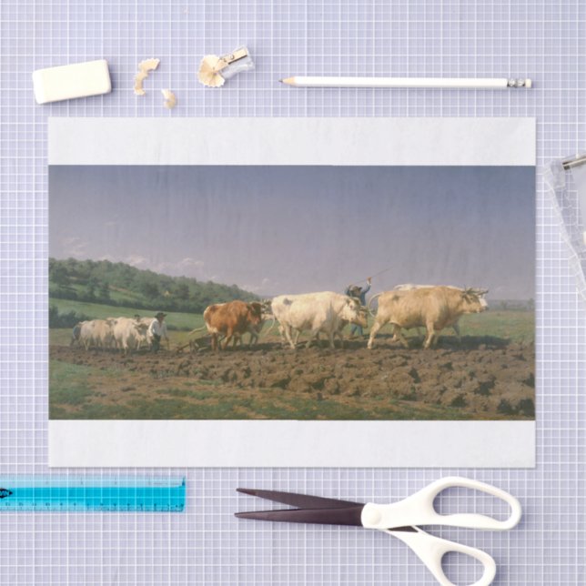 Papel De Seda Rosa Bonheur | Ploughing in Nevers (Arte )