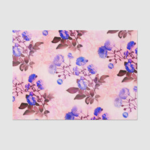 Papel De Seda Rosa bonito com Impressão Floral Puro