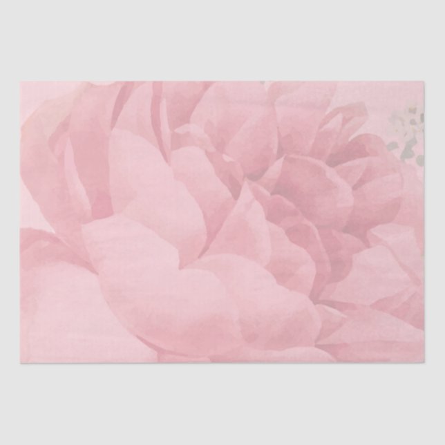 Papel De Seda Rosa Bonito Floral Cor-de-rosa-claro (Frente )