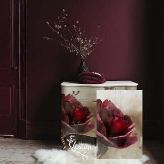 Papel De Seda Rosa Borgonha, & Bege, Flor de Perto
