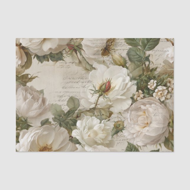 Papel De Seda Rosa Branca Elegante (Frente )