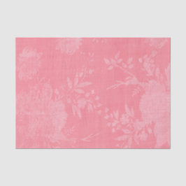 Papel De Seda Rosa Brilhante no Padrão Floral Rosa