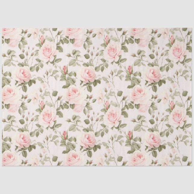 Papel De Seda Rosa chic de algodão série Design 1 (Frente )