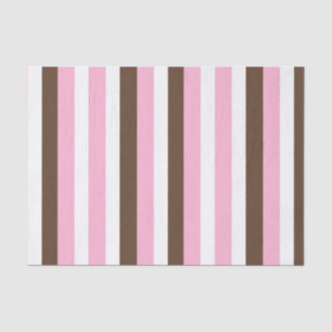 Papel De Seda Rosa, Chocolate e Stripes Brancas