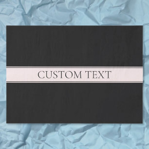 Papel De Seda Rosa claro Blush Stripe e Texto Editável Elegante