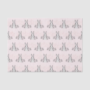 Papel De Seda Rosa claro Bunny Páscoa Floral