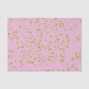 Papel De Seda Rosa claro Glitzy Dourada Sparkle Confetti Pontos
