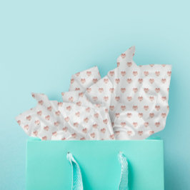 Papel De Seda Rosa claro padrão cardíaco de Rosa adorável