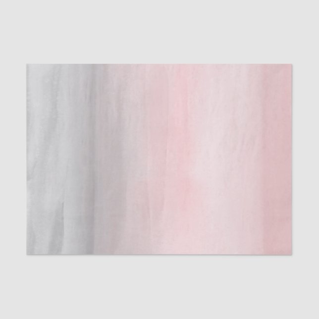 Papel De Seda Rosa Corado Cinza Moderno Degradê Aquarela Chic (Frente )