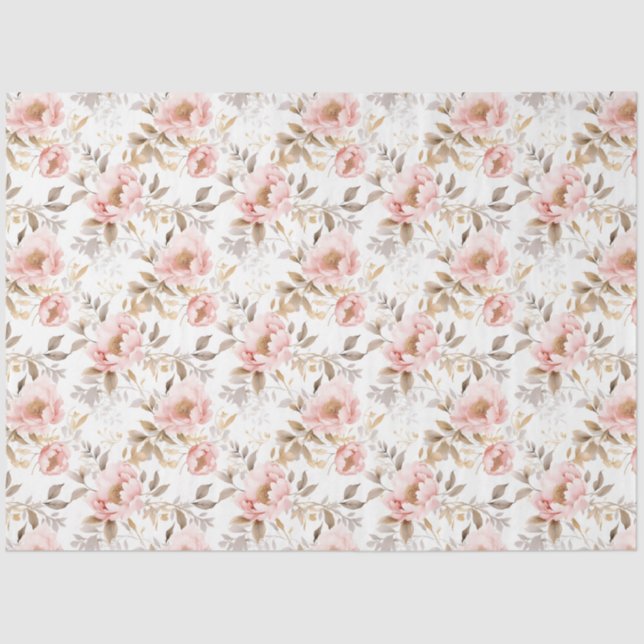 Papel De Seda Rosa Corado Flor de Rosa Asiática (Frente )