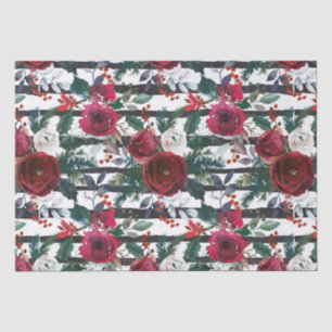 Papel De Seda Rosa da Borgonha Elegante - Grande Natal