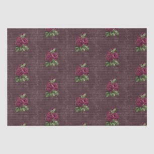 Papel De Seda Rosa da Vintage Burgundy no Harlequin