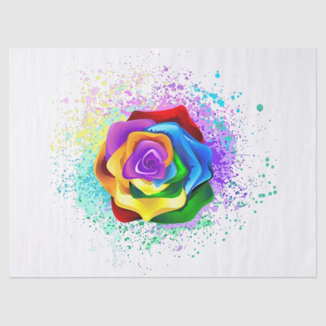 Papel De Seda Rosa de arco-íris colorido (Frente )