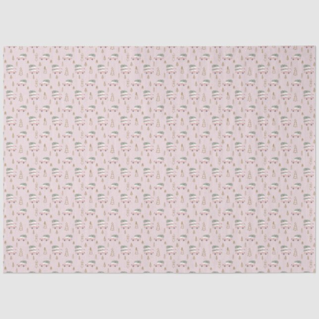 Papel de seda rosa de Natal (Frente )
