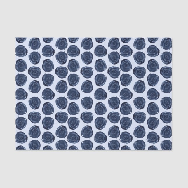 Papel De Seda Rosa de Vinhas de Algodão Casamento Chic Azul (Frente )