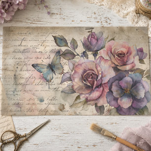 Papel De Seda Rosa de Vintage e Borboleta na Desvinculação de Sc