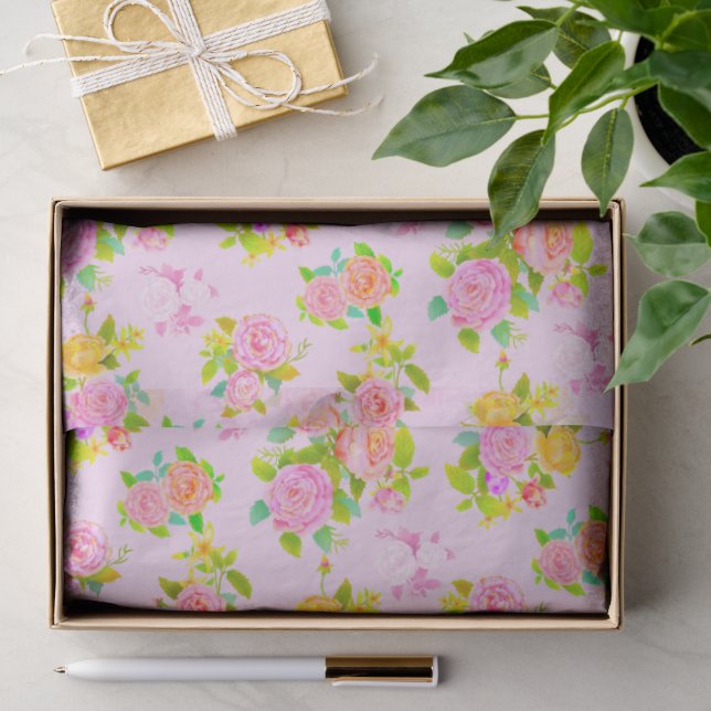 Papel De Seda Rosa Desbotada Vintage Rosa (Presente)