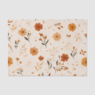 Papel De Seda Rosa Desbotado Suave Vintage Boho Floral de Flores