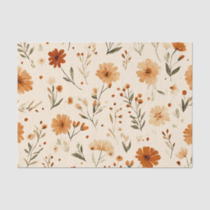 Papel De Seda Rosa Desbotado Suave Vintage Boho Floral de Flores