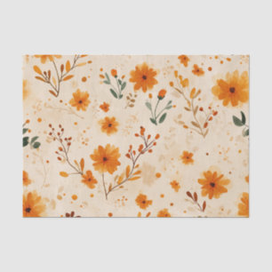 Papel De Seda Rosa Desbotado Vintage Boho Floral Silvestre