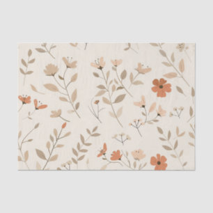 Papel De Seda Rosa Desbotado Vintage Boho Floral Silvestre