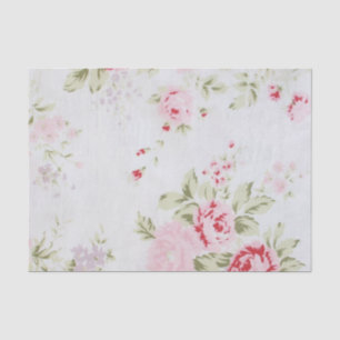 Papel De Seda Rosa do chique floral