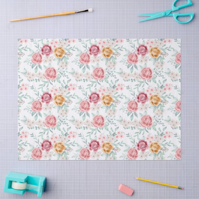 Papel De Seda Rosa Dourada (Arte )