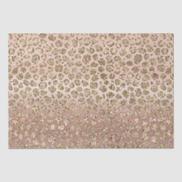 Papel De Seda Rosa Dourada Glam Glitter Leopardo