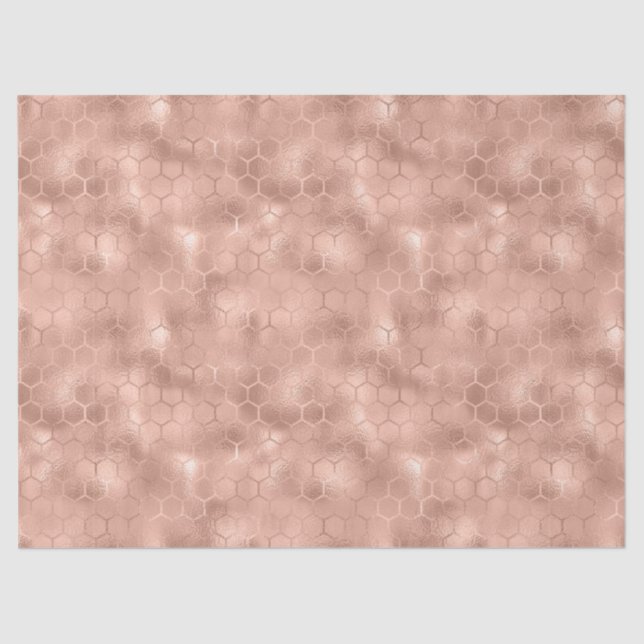 Papel De Seda Rosa Dourado Bee Series Design 5 Tecido (Frente )