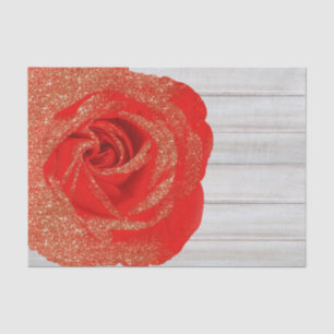 Papel De Seda Rosa Dourado Brilhante Branco Madeira Shabby Chic